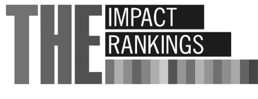 THE Impact Rankings logo with stylized text and gradient bars.